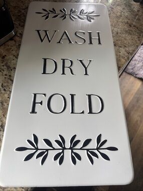 Hobby Lobby White Wall Sign with Black Lettering and Leaf Accents